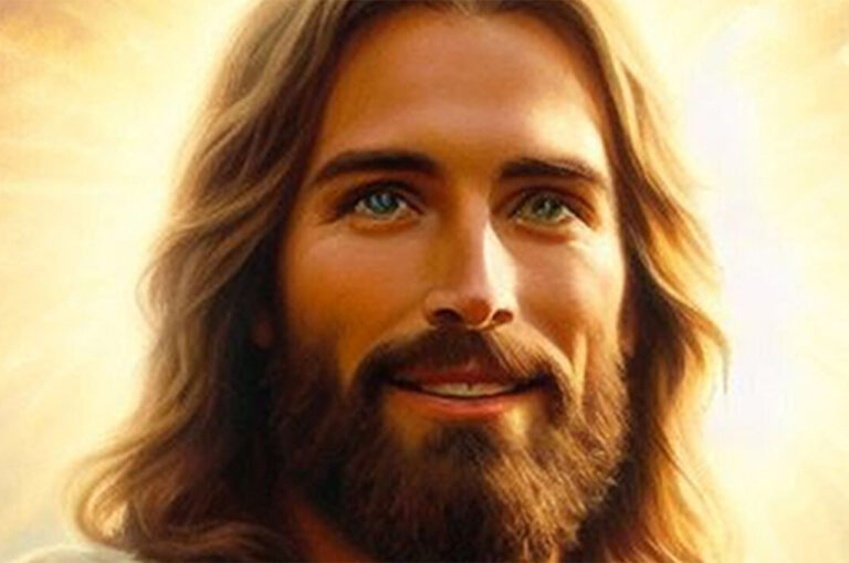 Image représentant le visage de Jésus souriant, de face, sur un fond très lumineux. Des rayons de Lumière s’échappent d’une source de Lumière que l’on ne voit pas et qui est placée derrière la tête de Jésus. Cette image symbolise la rubrique Nos activités / Messages de Jésus - Audios du site de la Confrérie Céleste du Christ. Les audios rassemblés dans cette rubrique sont des enregistrements des Messages de Jésus révélés à un de nos frères.