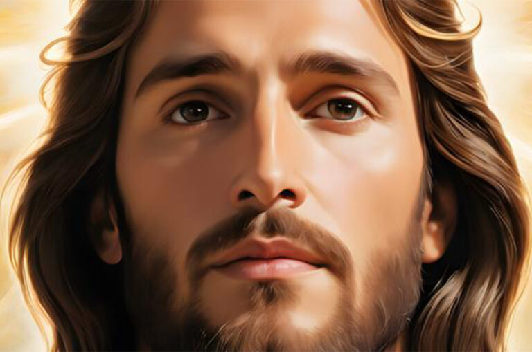 Image représentant le visage de Jésus, de face, sur un fond coloré, bleu, jaune et orange. Des rayons de Lumière s’échappent d’une source de Lumière que l’on ne voit pas et qui est placée derrière la tête de Jésus. Cette image symbolise la rubrique Nos activités / Psaumes Vivants - Audios du site de la Confrérie Céleste du Christ. Les audios rassemblés dans cette rubrique sont des enregistrements des Psaumes Vivants de Jésus révélés à un de nos frères.